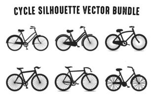 einstellen von Fahrrad Silhouetten Vektor Illustration, verschiedene Art von Zyklus Vektor Sammlung isoliert auf ein Weiß Hintergrund