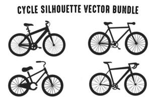 fri cykel silhuetter vektor illustration, olika typ av cykel vektor samling isolerat på en vit bakgrund