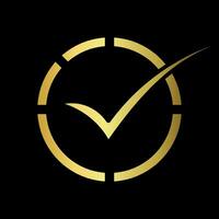 golden prüfen Kennzeichen Symbol Kreis Gold Zertifizierung Siegel vektor