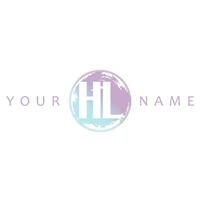 hl Initiale Logo Aquarell Vektor Design