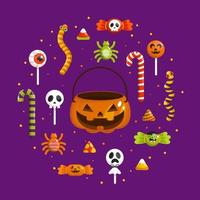 Halloween-Süßigkeiten-Icon-Sammlung vektor