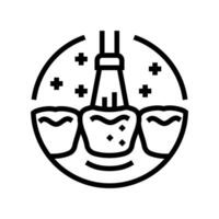 Fluorid Behandlung Dental Verfahren Linie Symbol Vektor Illustration