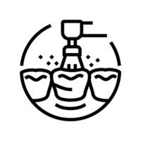 Zähne Reinigung Dental Linie Symbol Vektor Illustration