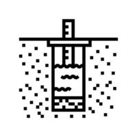 grundvatten skydd hydrogeolog linje ikon vektor illustration