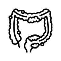 Crohn Krankheit Gastroenterologe Linie Symbol Vektor Illustration