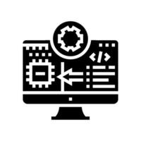 Mikrocontroller Programmierung Elektronik Glyphe Symbol Vektor Illustration