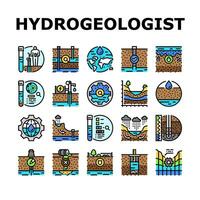 Hydrogeologe industriell Symbole einstellen Vektor