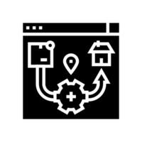 e-handel logistik logistisk chef glyf ikon vektor illustration