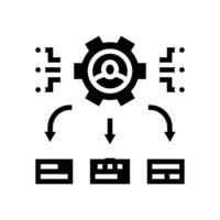 Entscheidung Unterstützung Analytiker Glyphe Symbol Vektor Illustration