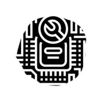 Schaltkreis Tafel Reparatur Elektronik Glyphe Symbol Vektor Illustration