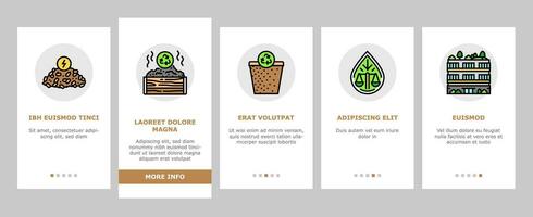 Grün Umgebung Erde Natur Onboarding Symbole einstellen Vektor