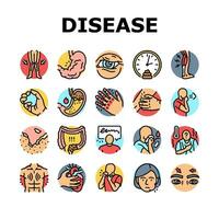 Krankheit Symptom Gesundheit Symbole einstellen Vektor