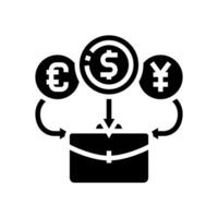 gegenseitig Mittel finanziell Berater Glyphe Symbol Vektor Illustration