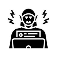 Trolling Cyber-Mobbing Glyphe Symbol Vektor Illustration