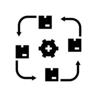 stock rotation logistisk chef glyf ikon vektor illustration
