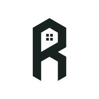 r logotyp verklig egendom begrepp design vektor illustration.
