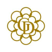 Brief G d Ornament Luxus Blumen- Gold Logo Design Konzept. Vektor Illustration.