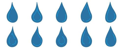 Gekritzel Wasser Tropfen von anders Formen. Hand gezeichnet skizzieren Vektor Illustration von Tränen.