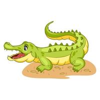 Tiercharakter lustiges Krokodil im Cartoon-Stil. vektor
