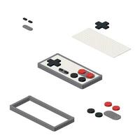 Konzept mit ein Gamepad im isometrisch Stil zum Drucken und design.vektor Illustration. vektor