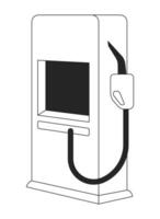 bränsle dispense Utrustning svart och vit 2d linje tecknad serie objekt. petroleum gas station isolerat vektor översikt Artikel. fyllning station. bensin pump själv service enfärgad platt fläck illustration