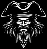 Pirat Porträt schwarz und Weiß vektor