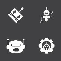 robot logotyp mall vektor ikon illustration design