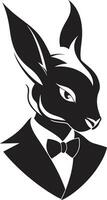 stilvoll Hase Silhouette Abzeichen anmutig schwarz Hase Symbol vektor
