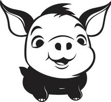 abstrakt Schweinchen Emblem geometrisch schwarz Schwein vektor