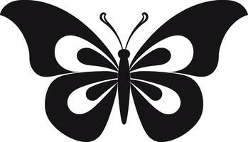 vingar av elegans svart vektor ikon fjäril nåd i skuggor en symbol av skönhet