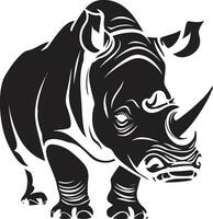 graciös vilda djur och växter noshörning symbol i tidlös svart de majestät av de horn svart vektor noshörning logotyp