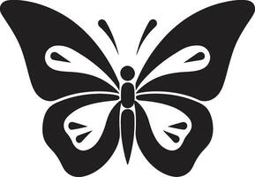 elegant och eleganta svart vektor ikon mystik tar vinge svart fjäril design