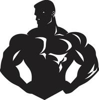 silhouettiert Elastizität einfarbig Fitness Fett gedruckt Bodybuilder Majestät Vektor Muskel Magie