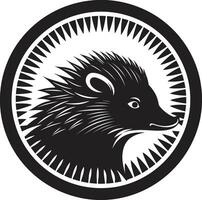 Stachelschwein Feder modern branding schwarz Stachelschwein Vektor Insignien