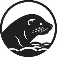 Harmonie im das aussie Billabong Schnabeltier Symbole melodisch Tribut das Schnabeltier Wiegenlied schwarz Vektor Logo im harmonisch Schönheit