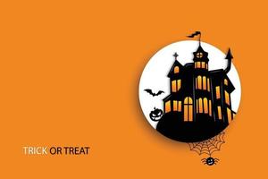 Halloween-Party-Poster mit Spukschloss. Illustrator-Vektor-Eps 10 vektor