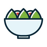 Salat Schüssel Vektor dick Linie gefüllt dunkel Farben Symbole zum persönlich und kommerziell verwenden.