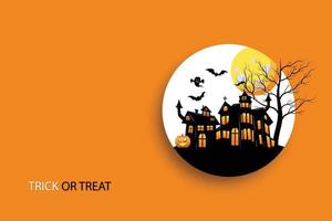 Halloween-Party-Poster mit Spukschloss. Illustrator-Vektor-Eps 10 vektor