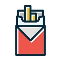 Zigarette Pack Vektor dick Linie gefüllt dunkel Farben Symbole zum persönlich und kommerziell verwenden.