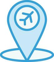 Flughafen-Standort-Vektor-Icon-Design-Illustration vektor