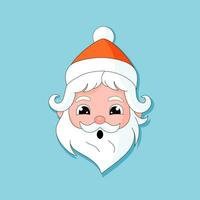 süß Santa claus Gesicht Symbol, Jahrgang Santa Kopf, Hippie Weihnachten Charakter. vektor