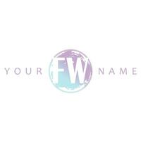 fw Initiale Logo Aquarell Vektor Design