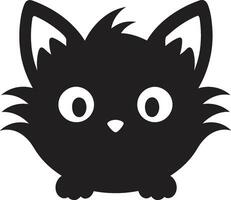 mysteriös Katze Kennzeichen monochromatisch Miau Emblem vektor