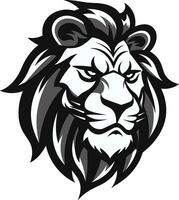 König von das Urwald Löwe Emblem Exzellenz Lineal von das Stolz schwarz Löwe Symbol vektor