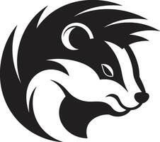 elegant ebon Skunk Vektor Lebhaftigkeit wild aromatisch Silhouette geformt Emblem
