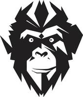 styrka och nåd svart schimpans ikon vild undrar svart vektor vilda djur och växter design