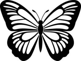 gefertigt im schwarz Schmetterling Symbol glatt und stilvoll noir Schmetterling Design vektor