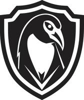 elegant antarktisk ambassadörer svart vektor pingvin logotyper hyllning skulpterad elegans i isig ljud pingvin emblem i svart