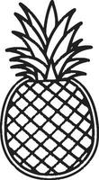 nyckfull ananas ikon ananas i månsken vektor