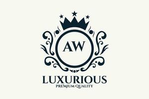Initiale Brief königlich aw Luxus Logo Vorlage im Vektor Kunst zum luxuriös branding Vektor Illustration.